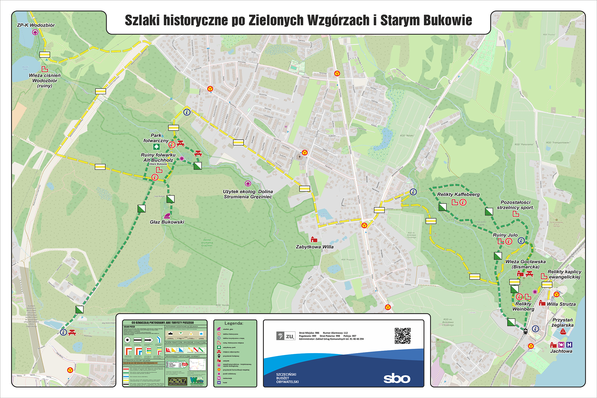 Mapa szlaki Bukowskie